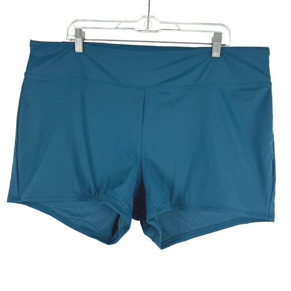 L.L. Bean New‎ Currents Swim Shorts Womens 22W Deepwater Blue Teal NWT SS-1695 - Picture 1 of 10